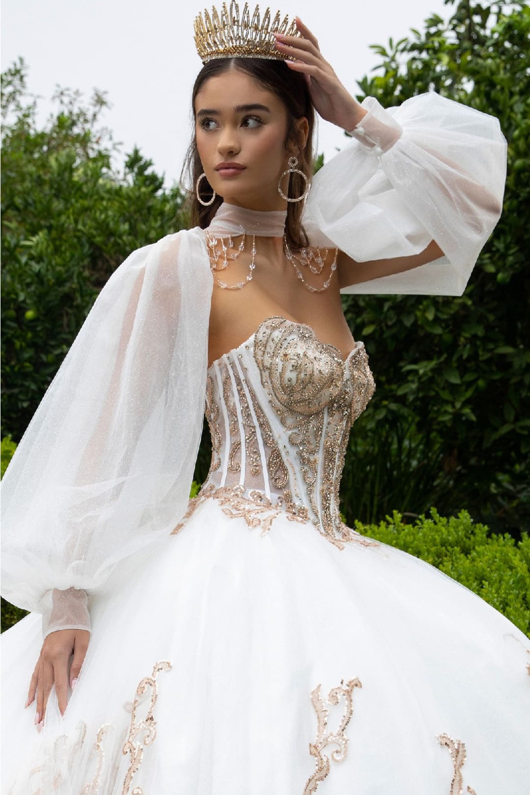 Strapless Puff Sleeve Ball Gown by GLS Gloria GL3578 - Quinceanera Dresses