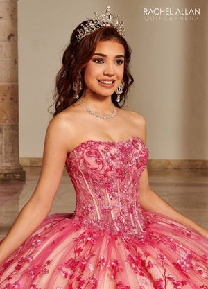 Rachel Allan RQ1123 Strapless Puff Sleeve Quinceanera Dress
