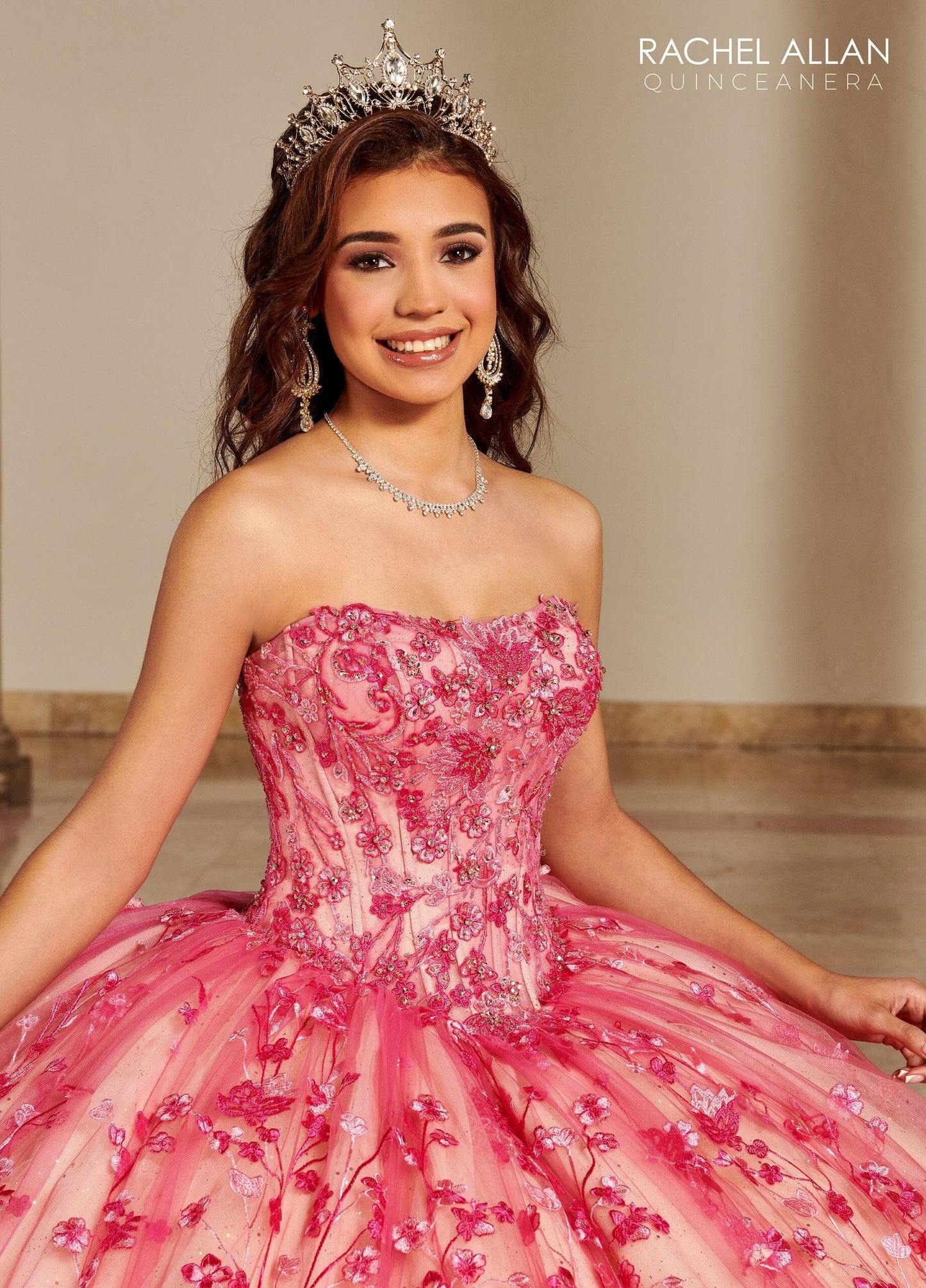 Rachel Allan RQ1123 Strapless Puff Sleeve Quinceanera Dress