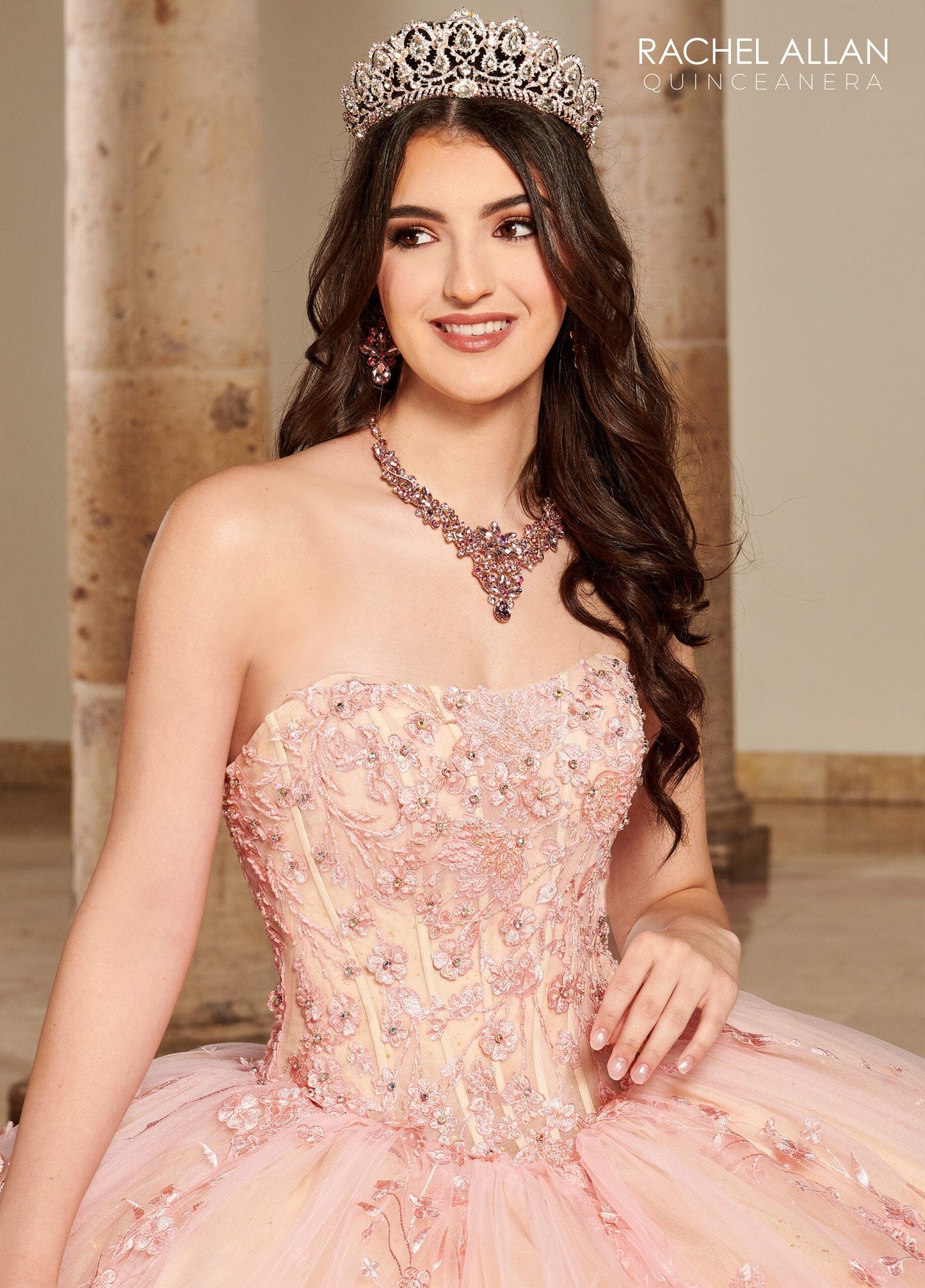 Rachel Allan RQ1123 Strapless Puff Sleeve Quinceanera Dress