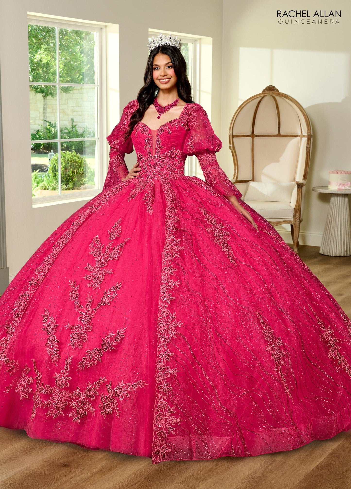Rachel Allan RQ1135 Strapless Puff Sleeve Quinceanera Dress