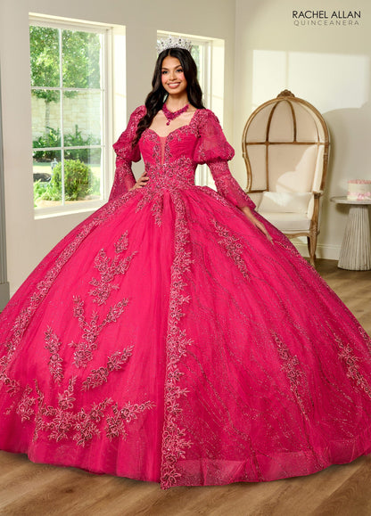 Rachel Allan RQ1135 Strapless Puff Sleeve Quinceanera Dress