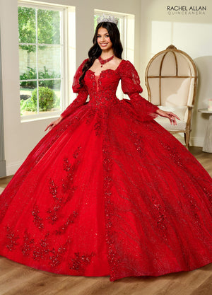 Rachel Allan RQ1135 Strapless Puff Sleeve Quinceanera Dress