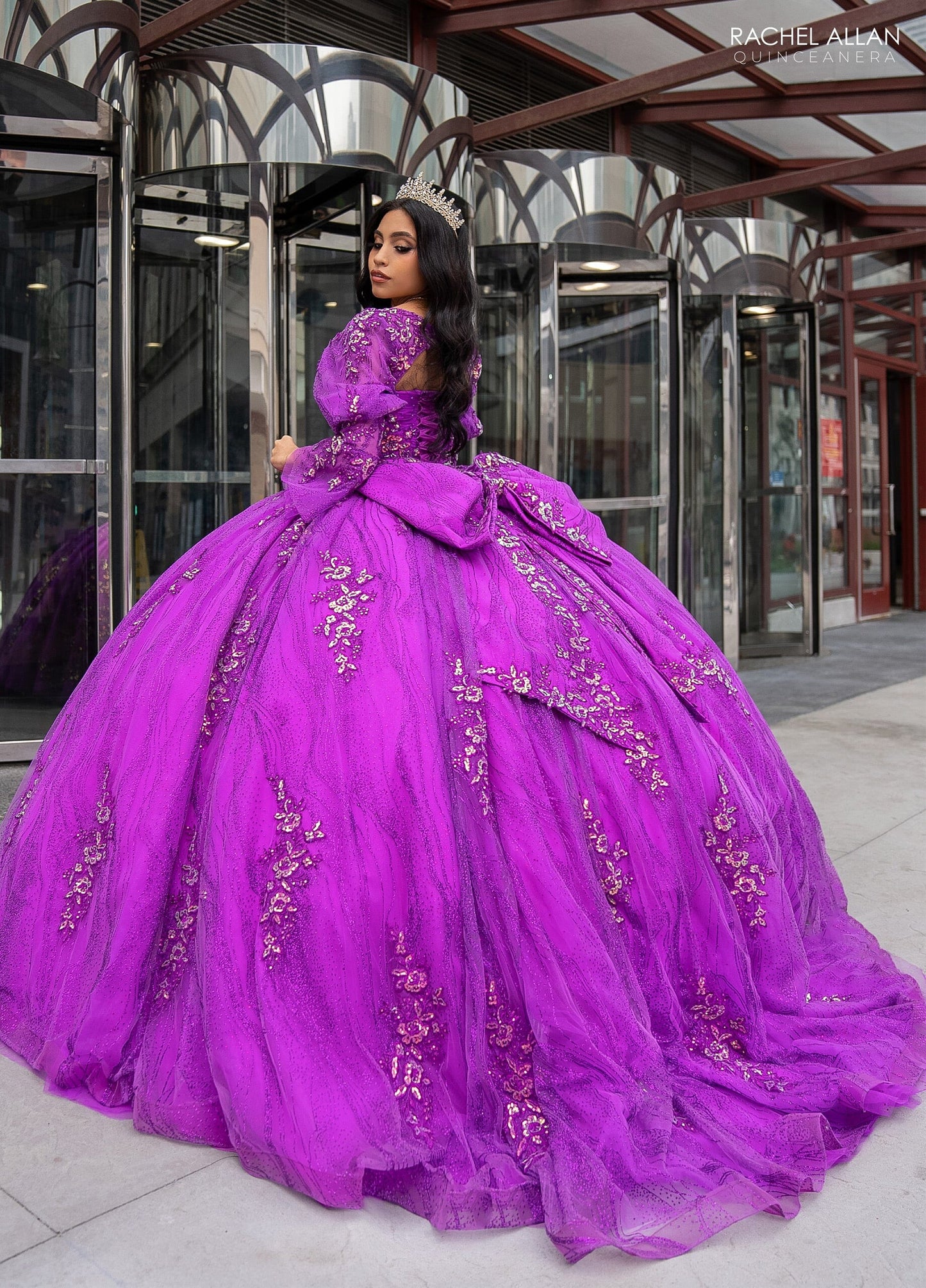 Rachel Allan RQ1135 Strapless Puff Sleeve Quinceanera Dress