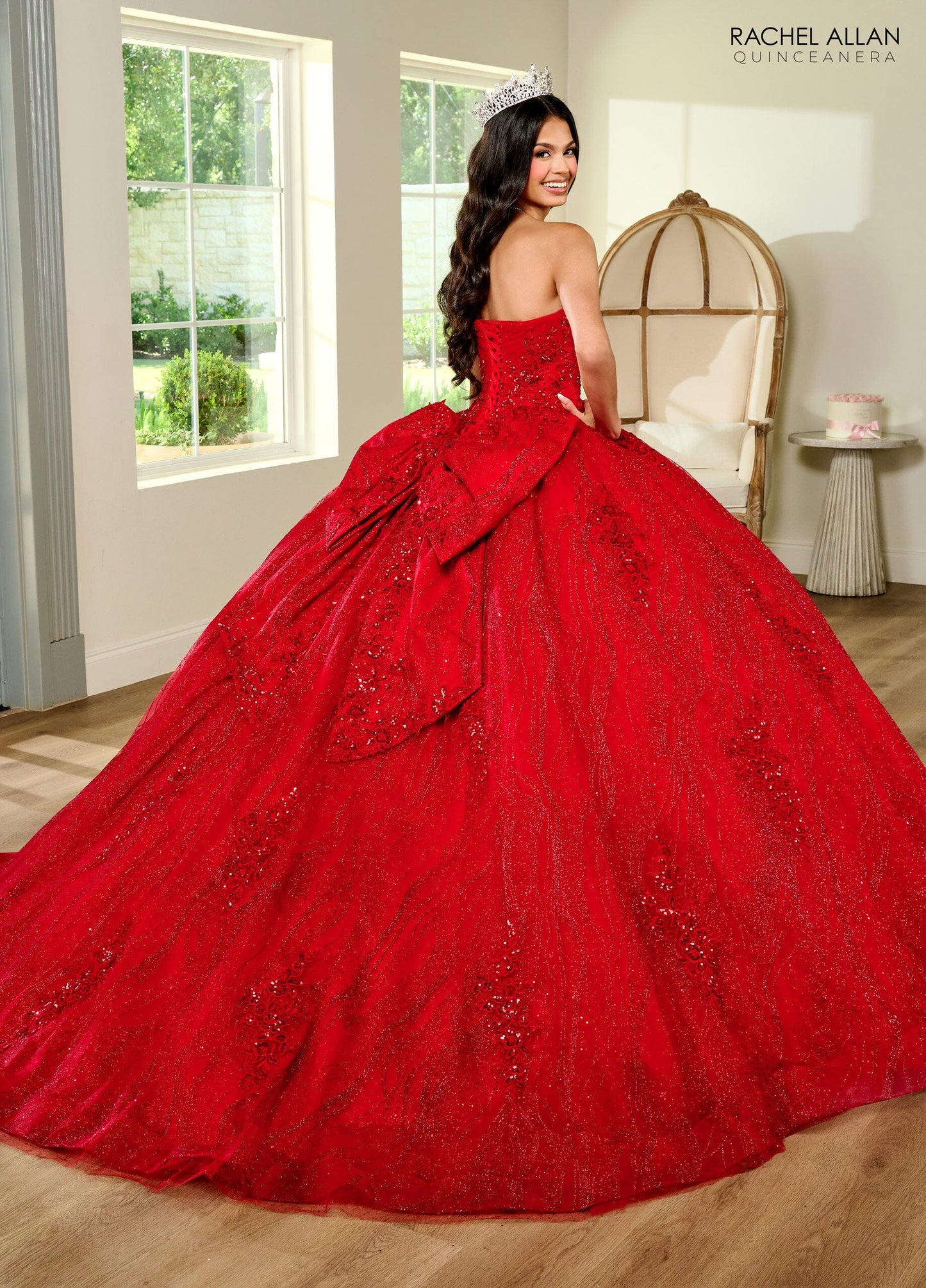 Rachel Allan RQ1135 Strapless Puff Sleeve Quinceanera Dress