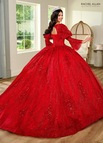 Rachel Allan RQ1135 Strapless Puff Sleeve Quinceanera Dress