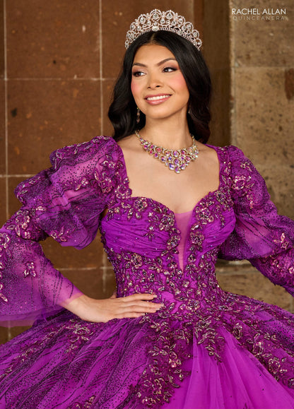 Rachel Allan RQ1135 Strapless Puff Sleeve Quinceanera Dress