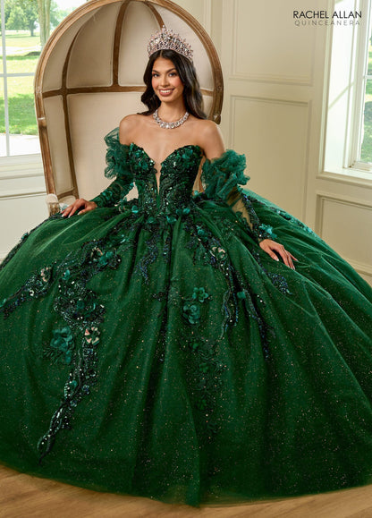 Rachel Allan RQ2184 Strapless Puff Sleeve Quinceanera Dress