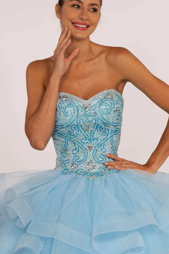Strapless Ball Gown with Ruffled Skirt by Elizabeth KGL2515