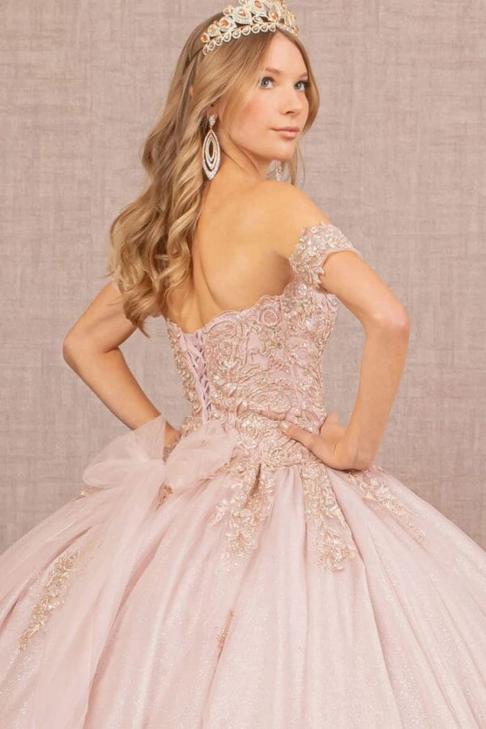 Strapless Sweetheart Glitter Ball Gown by Elizabeth KGL2604