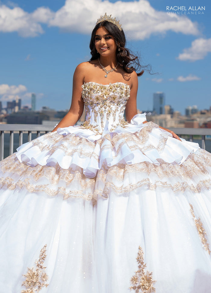 Rachel Allan RQ5003 Strapless Tiered Quinceanera Dress