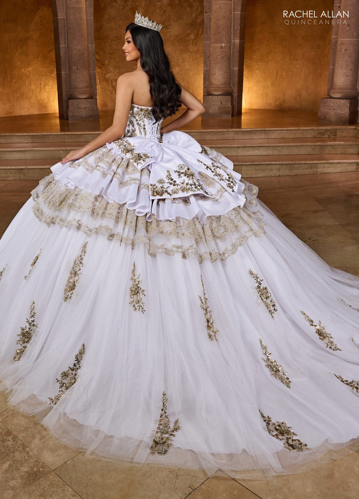Rachel Allan RQ5003 Strapless Tiered Quinceanera Dress