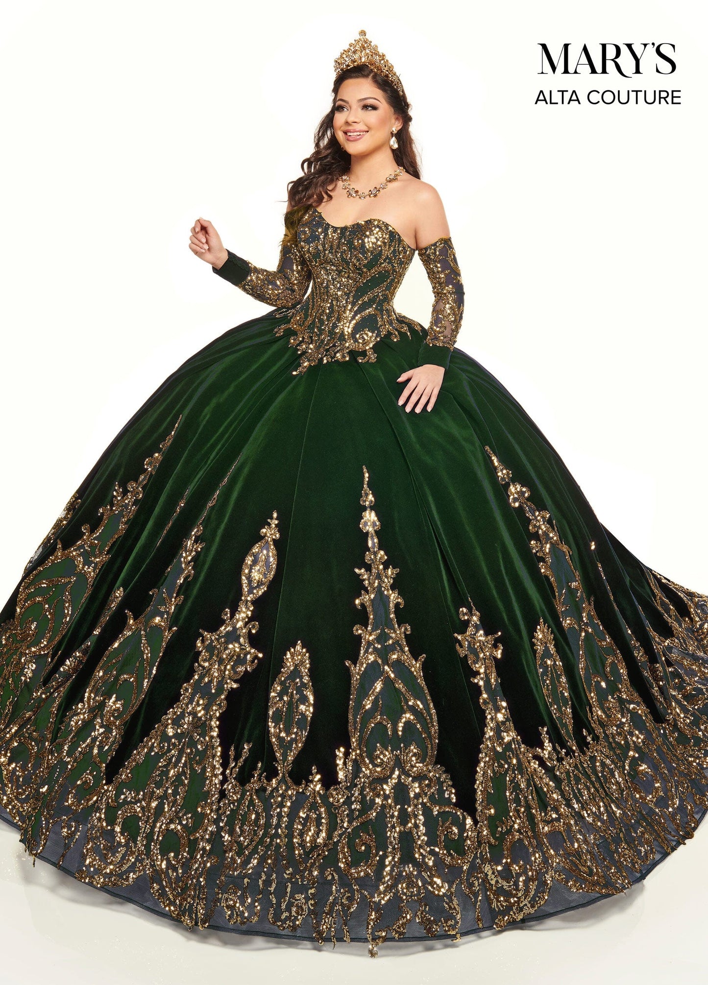 Alta Couture MQ3051 Strapless Velvet Quinceanera Dress