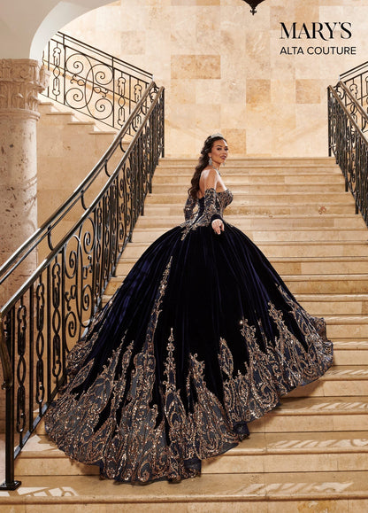 Alta Couture MQ3051 Strapless Velvet Quinceanera Dress