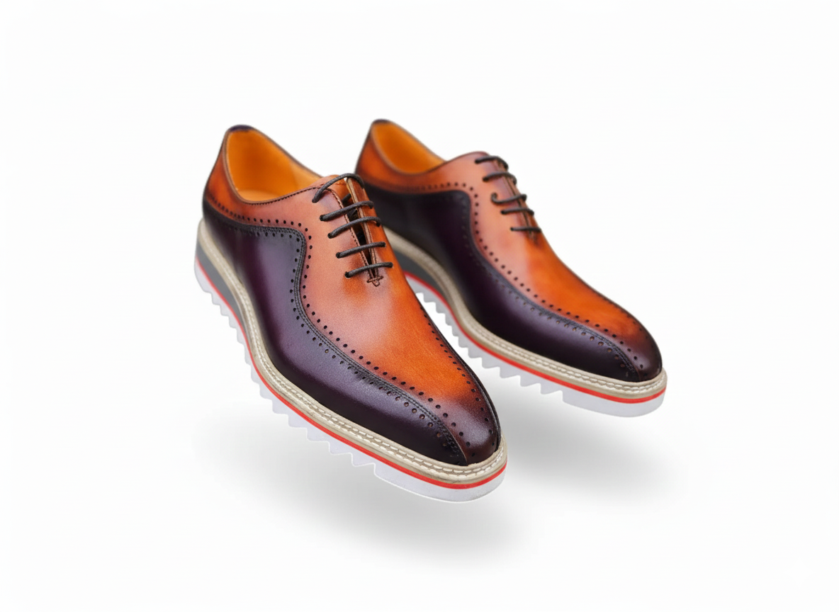 Stylish Two-Tone Brogue Oxford