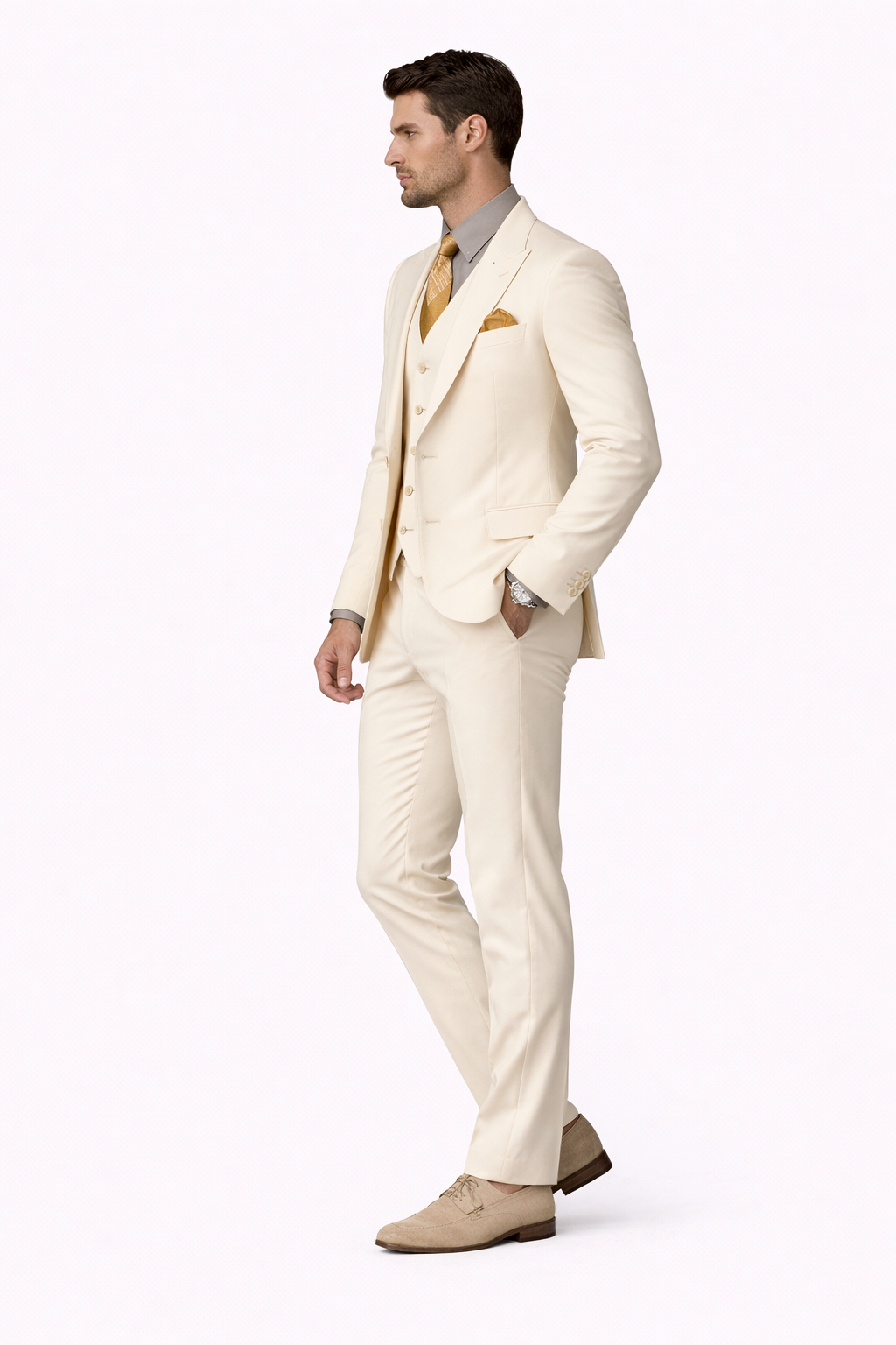 Mens Leonardo Dicaprio Great Gatsby Suit in Ivory