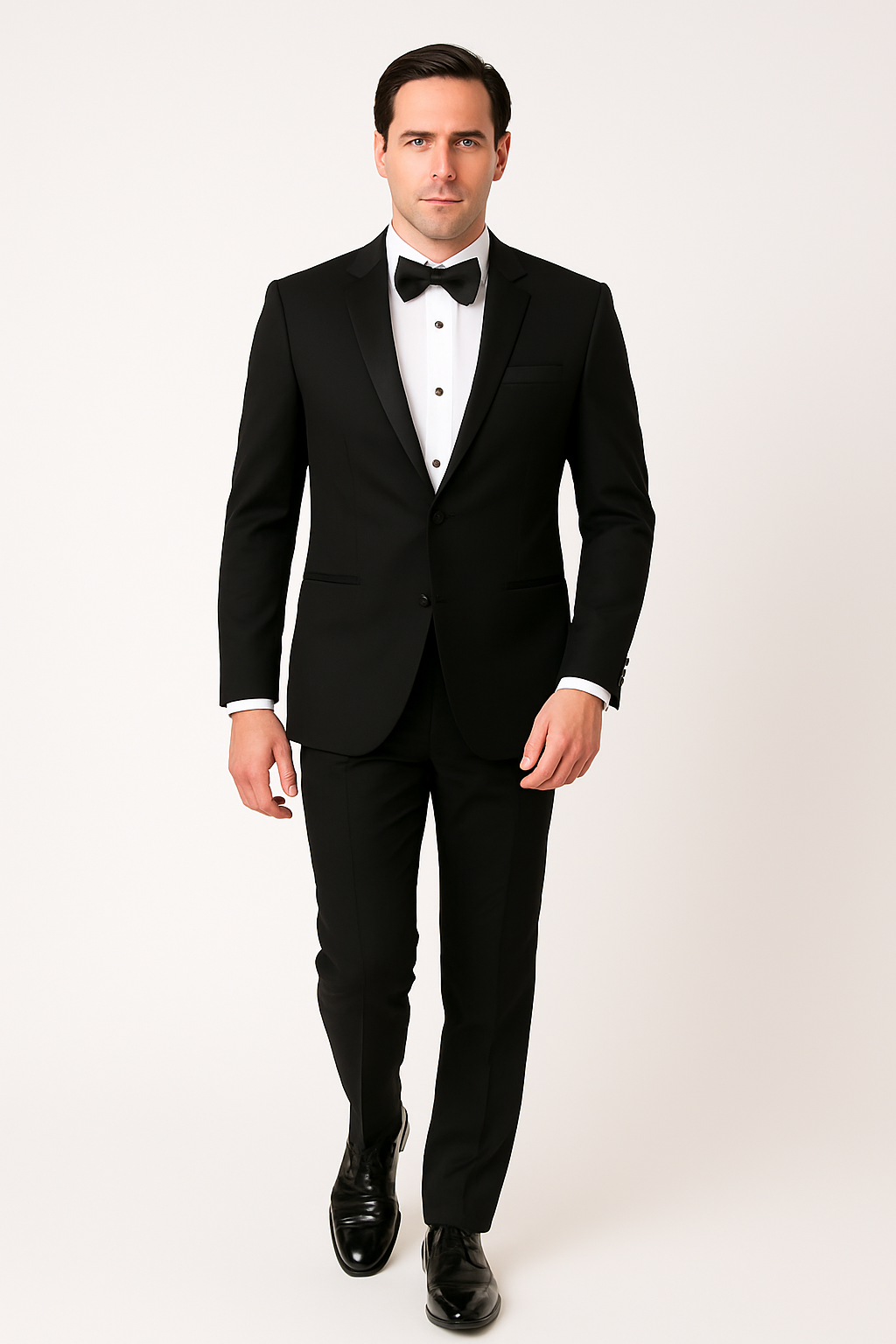 Modern Black Peak Tuxedo - Mens Slim Fitted Tuxedo
