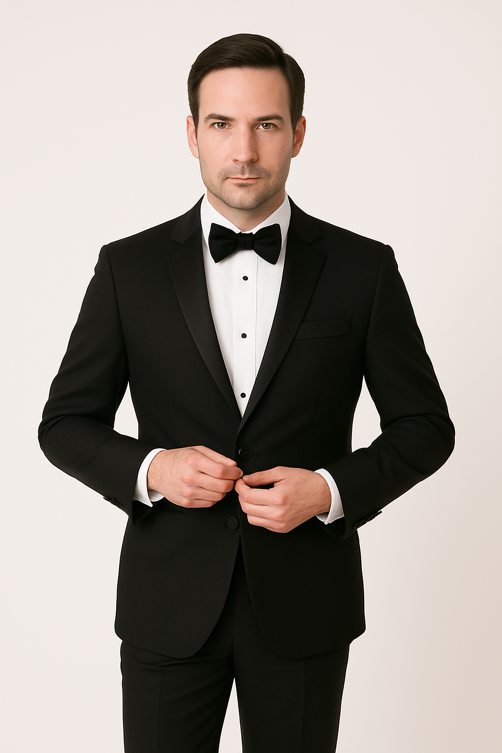Modern Black Peak Tuxedo - Mens Slim Fitted Tuxedo