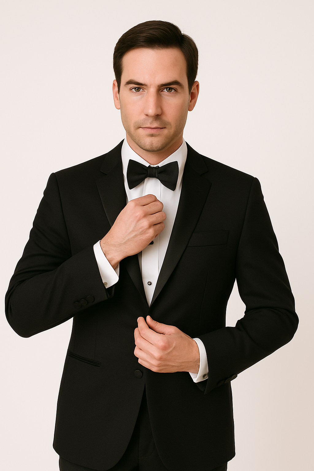 Modern Black Peak Tuxedo - Mens Slim Fitted Tuxedo