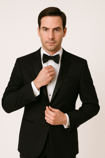 Modern Black Peak Tuxedo - Mens Slim Fitted Tuxedo