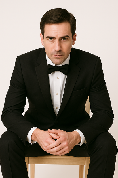 Modern Black Peak Tuxedo - Mens Slim Fitted Tuxedo