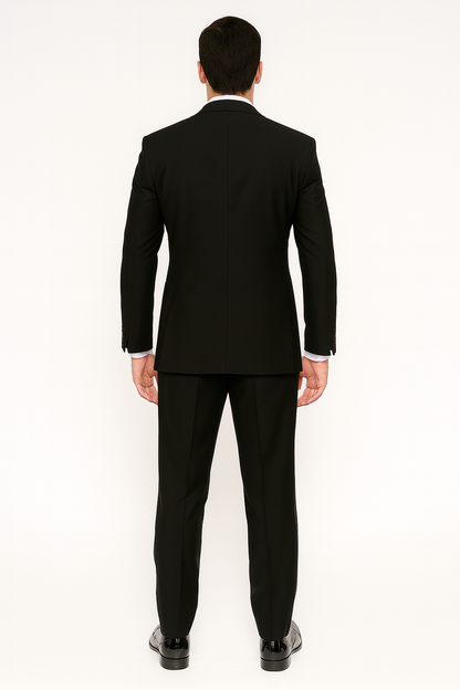 Modern Black Peak Tuxedo - Mens Slim Fitted Tuxedo
