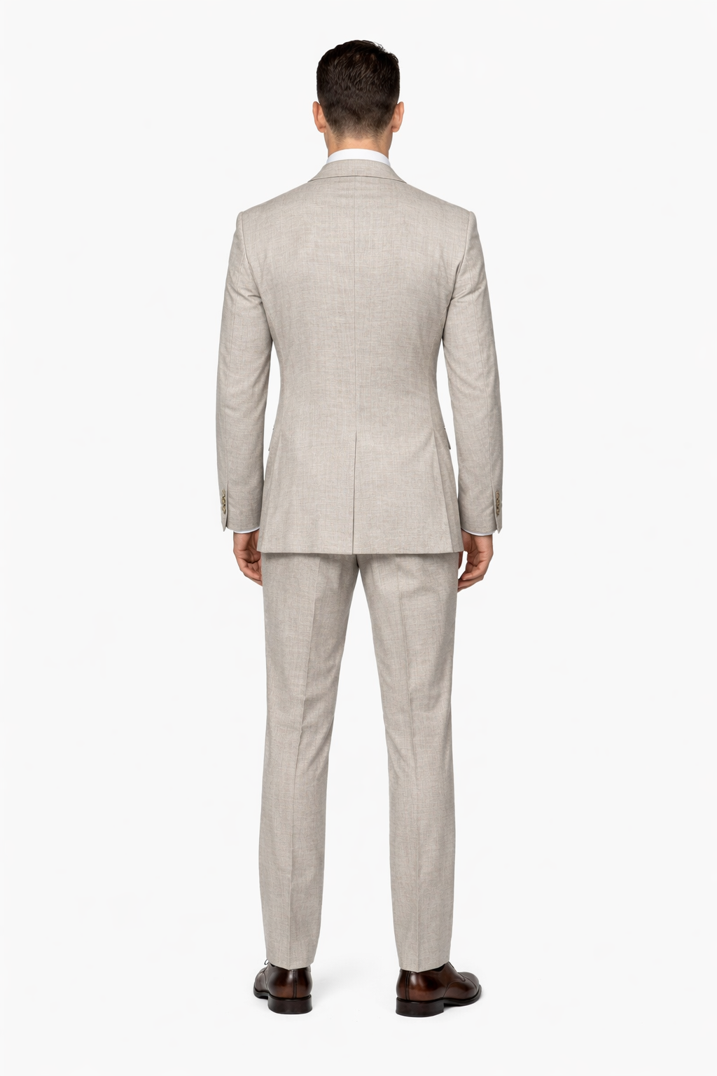 Suits With Baggy Pleated Pants - Wide Leg Pants 100% Wool - Classic Fit in  Light Brown Color by Rossiman