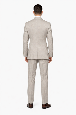 Suits With Baggy Pleated Pants - Wide Leg Pants 100% Wool - Classic Fit in  Light Brown Color by Rossiman