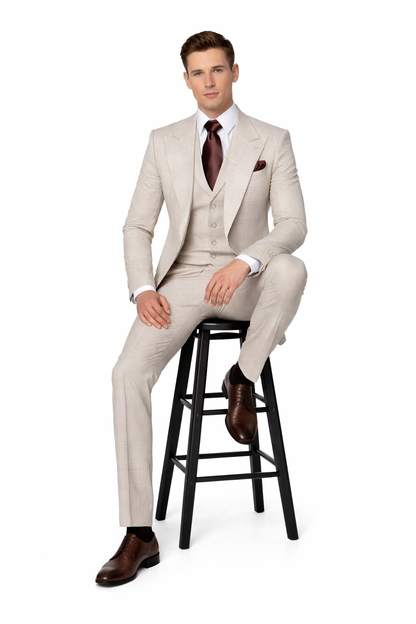 Suits With Baggy Pleated Pants - Wide Leg Pants 100% Wool - Classic Fit by Rossiman