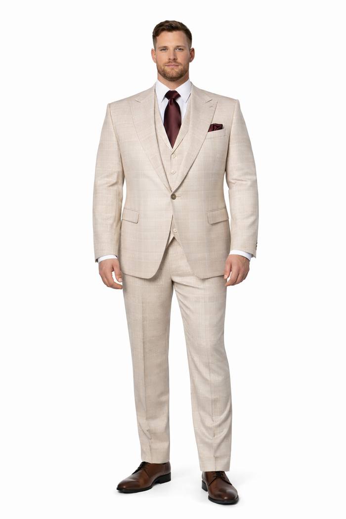 Suits With Baggy Pleated Pants - Wide Leg Pants 100% Wool - Classic Fit by Rossiman