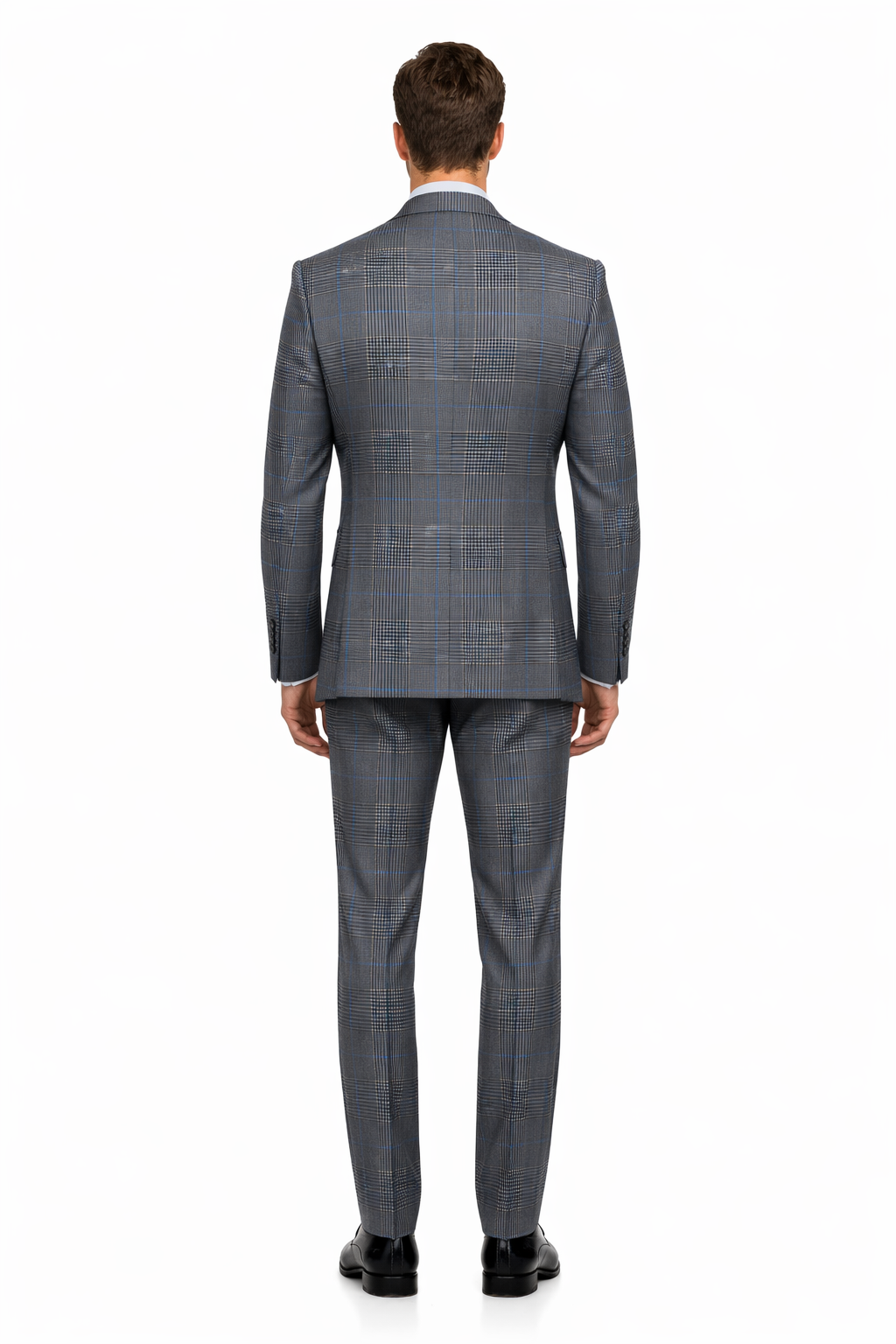 Suits With Baggy Pleated Pants - Wide Leg Pants 100% Wool - Classic Fit Gray Color by Rossiman