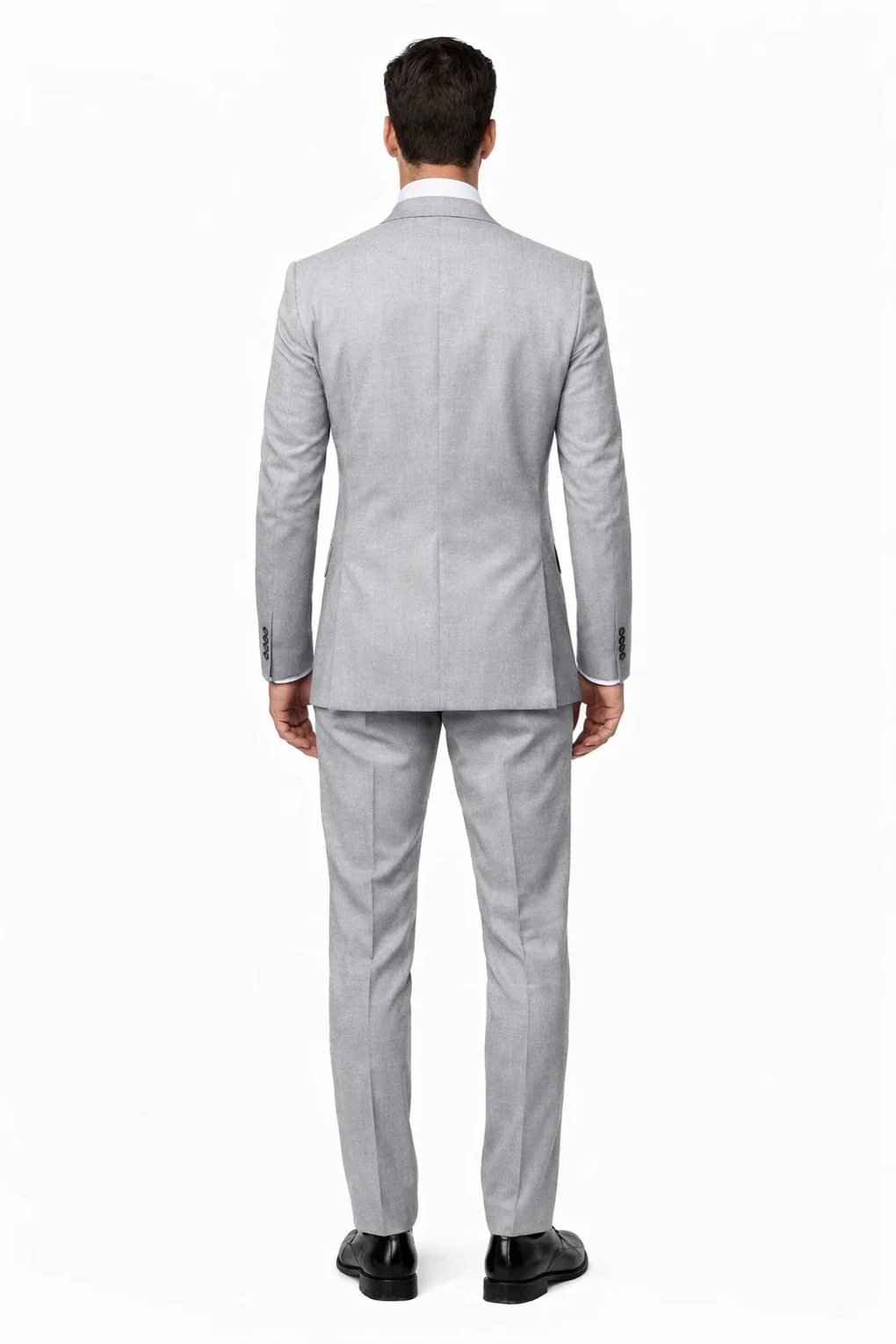 Suits With Baggy Pleated Pants - Wide Leg Pants 100% Wool - Classic Fit in Grey Color by Rossiman