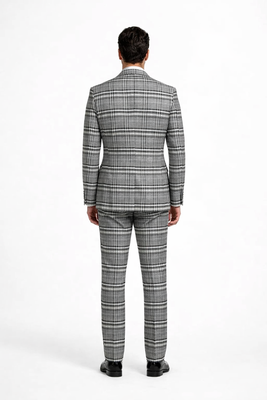 Suits With Baggy Pleated Pants - Wide Leg Pants 100% Wool - Classic Fit in One Button 3 Piece Suit by Rossiman