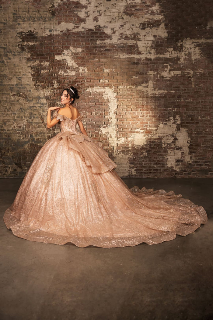 Sweet 16 Dress Off Shoulder Floral Lace Prom Ball Gown By Layla K LK265