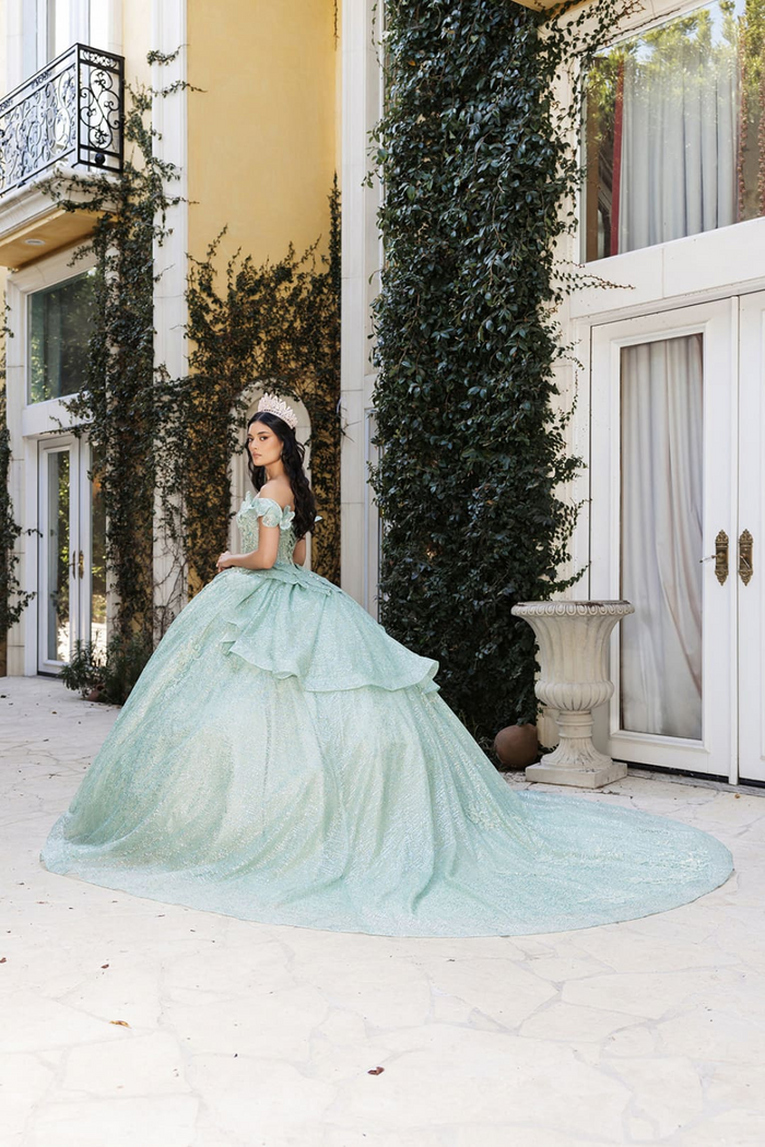 Sweet 16 Dress Off Shoulder Floral Lace Prom Ball Gown By Layla K LK265
