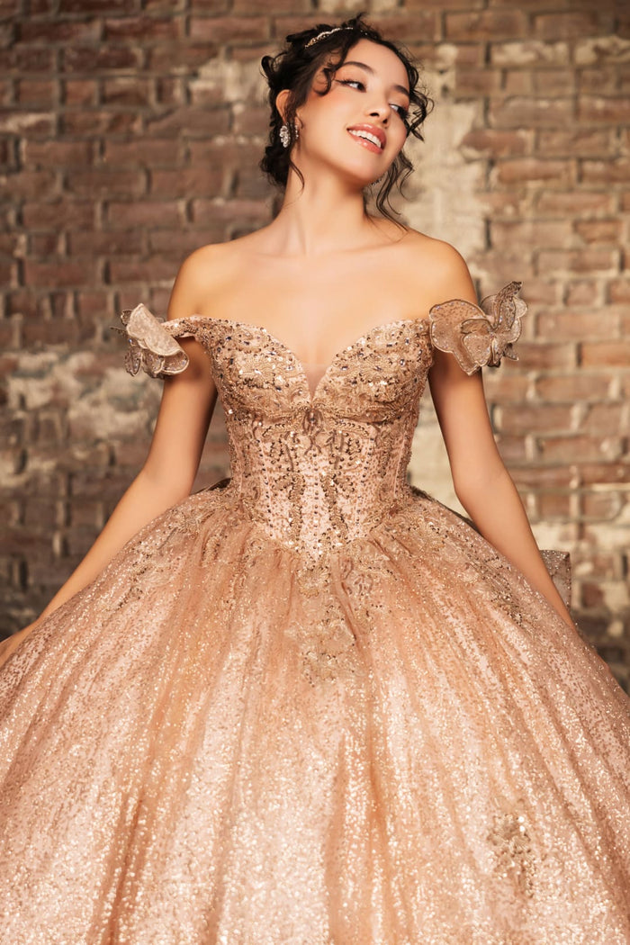 Sweet 16 Dress Off Shoulder Floral Lace Prom Ball Gown By Layla K LK265