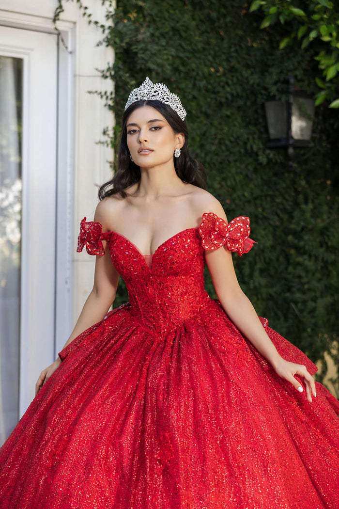 Sweet 16 Dress Off Shoulder Floral Lace Prom Ball Gown By Layla K LK265