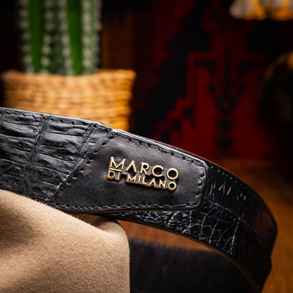 Marco Di Milano "Texas Belt" Black Leather Luxury Shoe