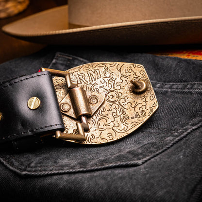 Marco Di Milano "Texas Belt" Black Leather Luxury Shoe