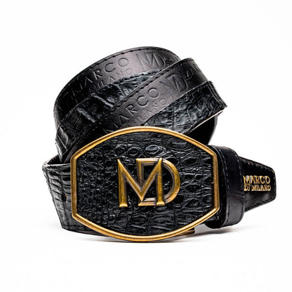 Marco Di Milano "Texas Belt" Black Leather Luxury Shoe
