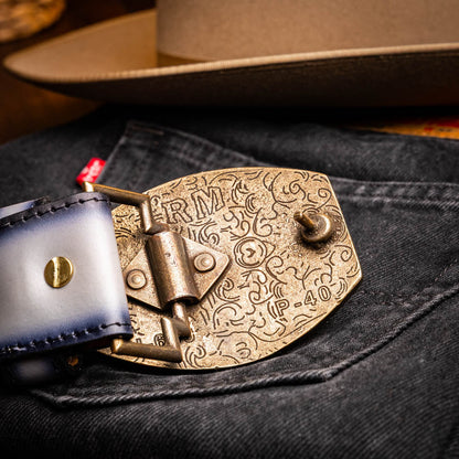Marco Di Milano Texas Belt Stone Gray Leather Loafer