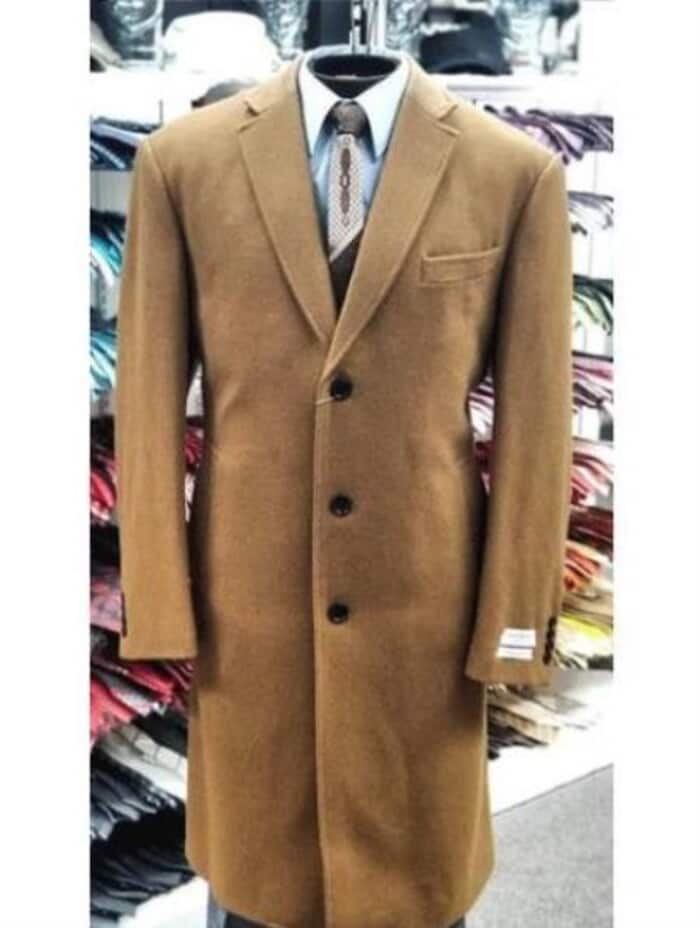 Three Button One Chest Pocket Light Brown - Coffee - Vecuna Color - Mens Topcoat