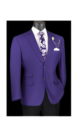 Purple Plaid Blazer - Mens Purple Windowpane Sportcoat