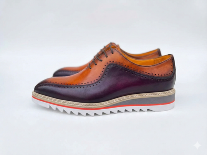 Stylish Two-Tone Brogue Oxford