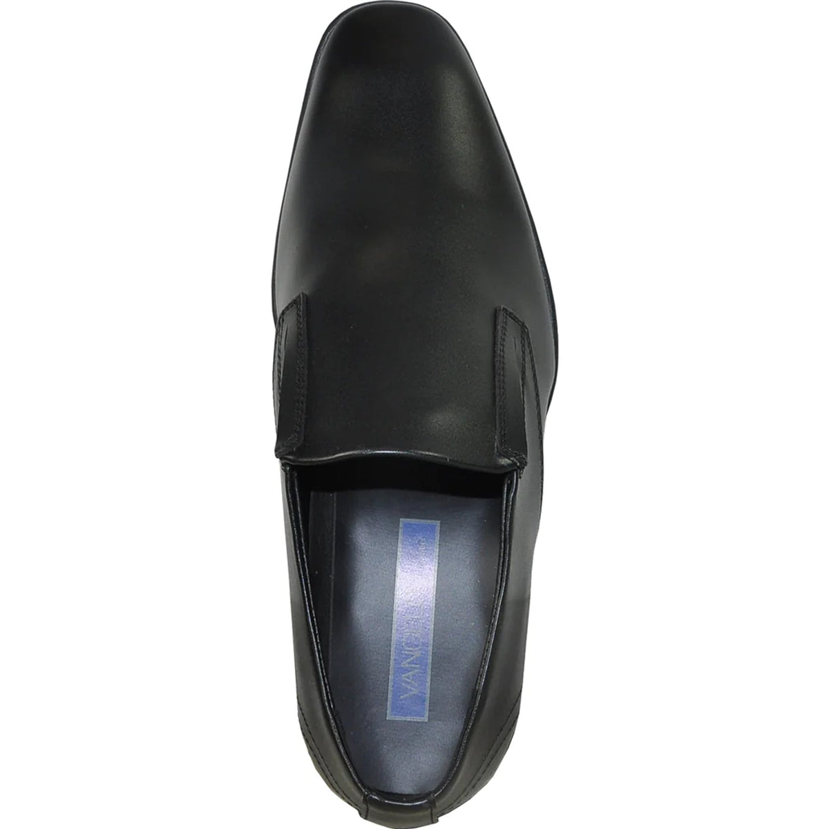 Bravo Mens Plain Pointy Square Toe Dress Loafer in Black - Men's Dress Shoes