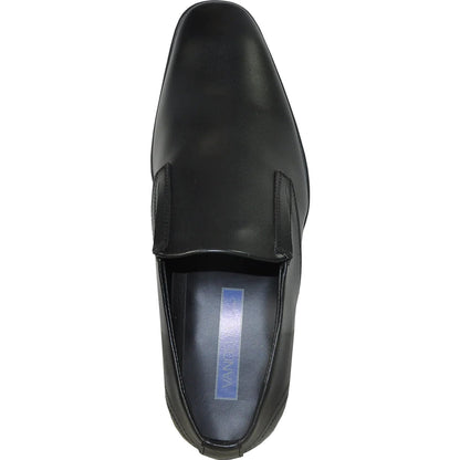 Bravo Mens Plain Pointy Square Toe Dress Loafer in Black - Men's Dress Shoes