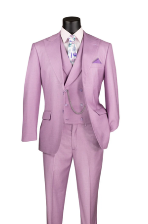 Mens Lavender Prom Tuxedo Suit - Vested Suit