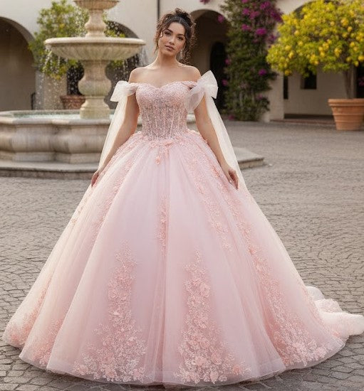 Plus Size Ball Gown in Blush | Formal Quinceanera Dress by LK280