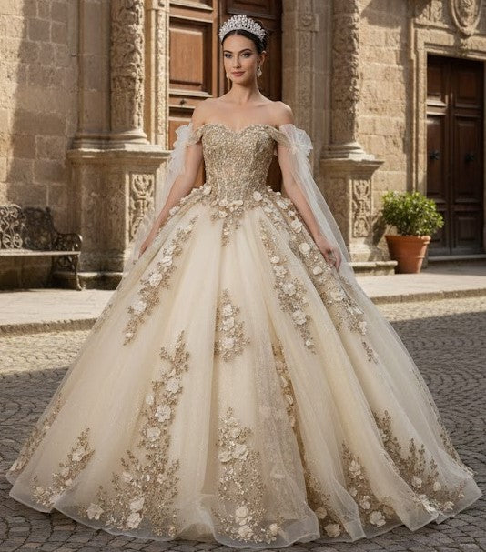 Plus Size Ball Gown in Blush | Formal Quinceanera Dress by LK280