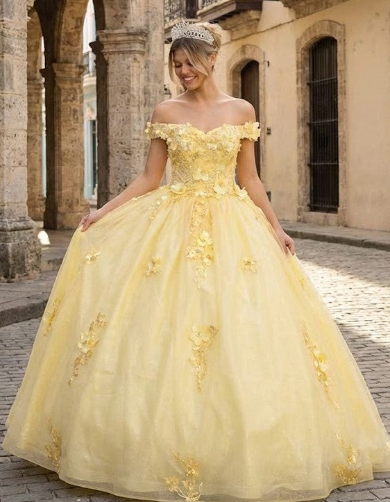 Plus Size Ball Gown in Yellow | Formal Quinceanera Dress